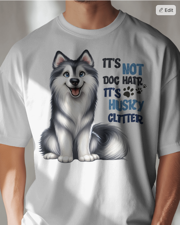 Husky Design Tshirt Unisex White