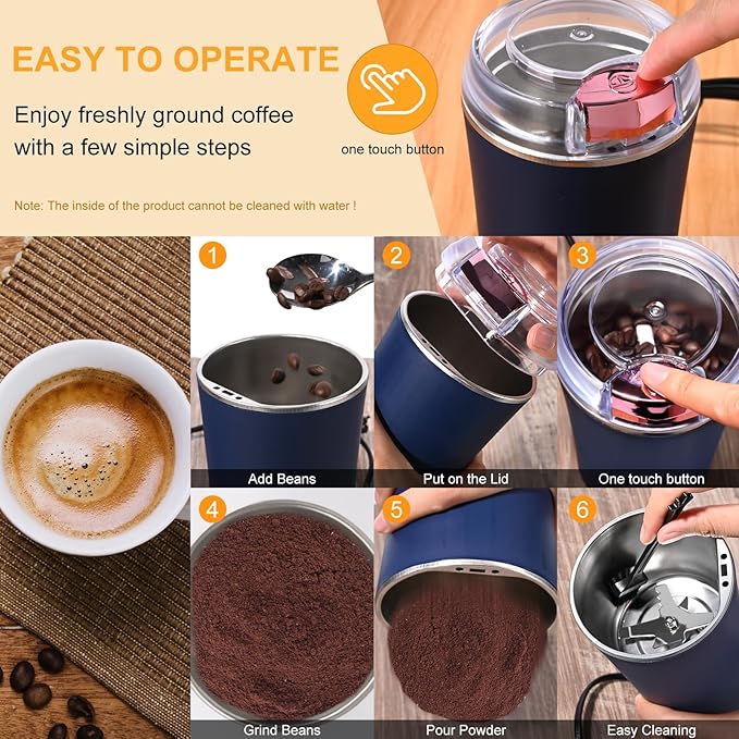 Instant Mixer Electric Coffee Grinders for Spices, Seeds, Herbs, and Coffee Beans