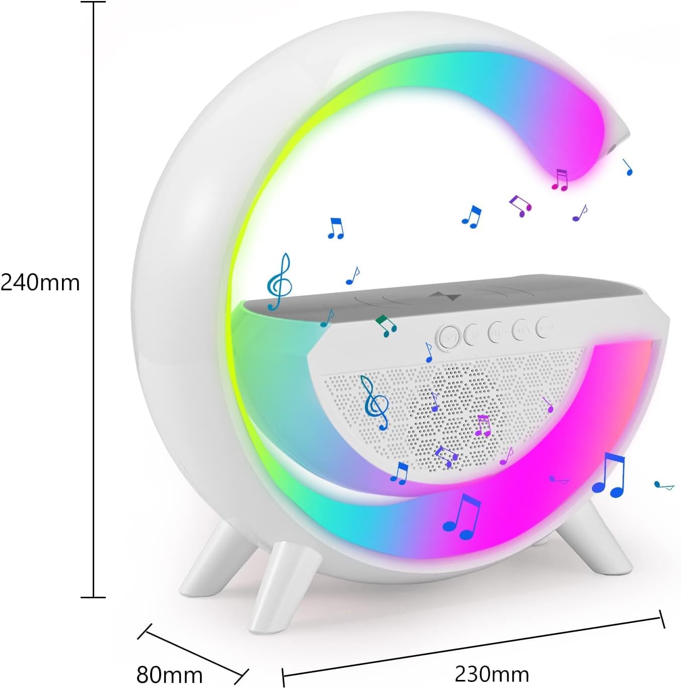 3 in 1 Night Light Bluetooth Speakers with 15W Wireless Charger, LED Desk Lamp